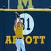 A St. Joseph outfield makes a catch near the wall that could have tied the game late in the seventh inning of the quarter finals at Ray Fisher Stadium on Tuesday. Melanie Maxwell I AnnArbor.com